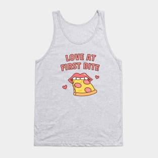 Love At First Bite Pizza Funny Tank Top